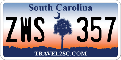 SC license plate ZWS357