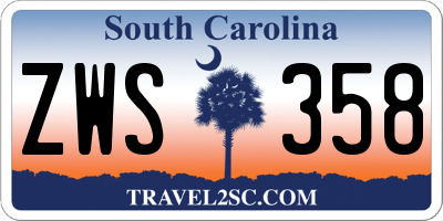 SC license plate ZWS358