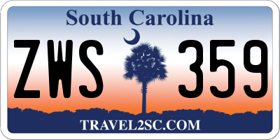SC license plate ZWS359
