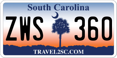 SC license plate ZWS360