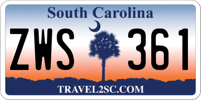SC license plate ZWS361