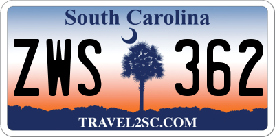 SC license plate ZWS362