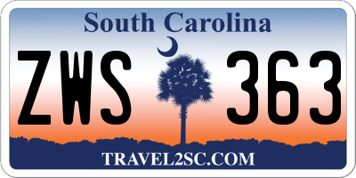 SC license plate ZWS363