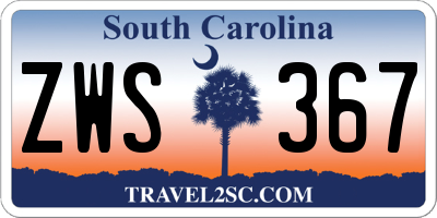 SC license plate ZWS367