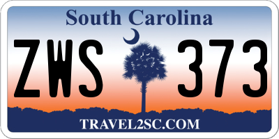 SC license plate ZWS373
