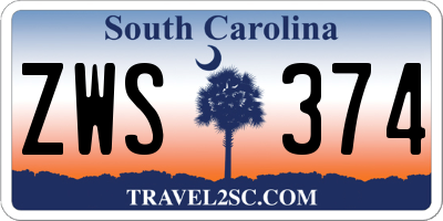 SC license plate ZWS374