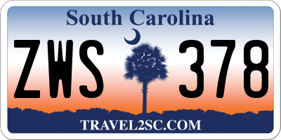 SC license plate ZWS378