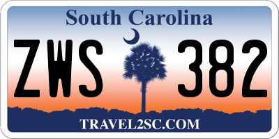 SC license plate ZWS382