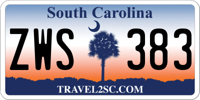 SC license plate ZWS383