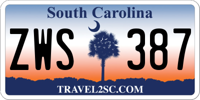 SC license plate ZWS387
