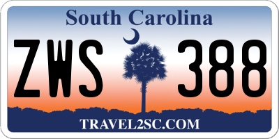 SC license plate ZWS388