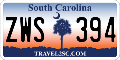 SC license plate ZWS394