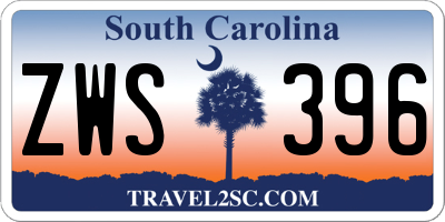 SC license plate ZWS396