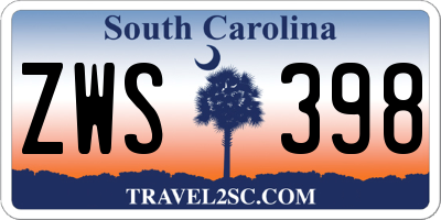 SC license plate ZWS398