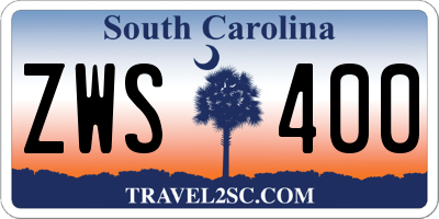 SC license plate ZWS400