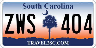 SC license plate ZWS404