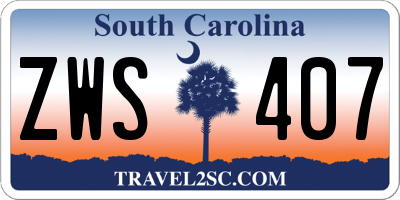 SC license plate ZWS407