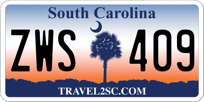 SC license plate ZWS409