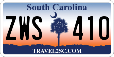 SC license plate ZWS410