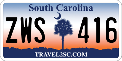 SC license plate ZWS416