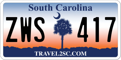 SC license plate ZWS417