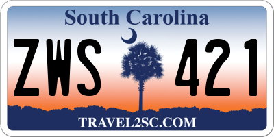 SC license plate ZWS421