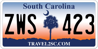 SC license plate ZWS423