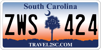 SC license plate ZWS424