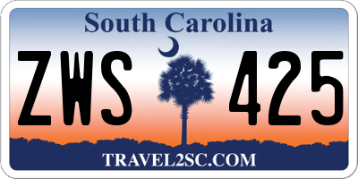 SC license plate ZWS425