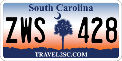 SC license plate ZWS428