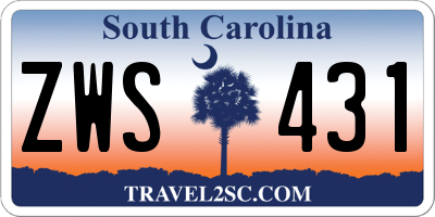 SC license plate ZWS431
