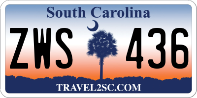 SC license plate ZWS436