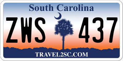 SC license plate ZWS437