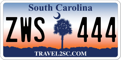 SC license plate ZWS444
