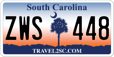 SC license plate ZWS448