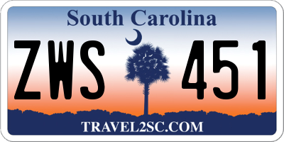 SC license plate ZWS451