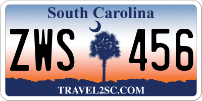 SC license plate ZWS456