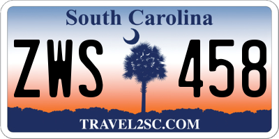 SC license plate ZWS458