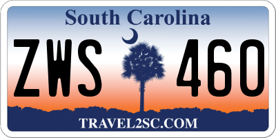 SC license plate ZWS460