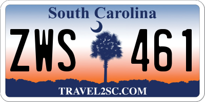SC license plate ZWS461