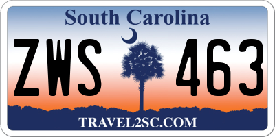 SC license plate ZWS463