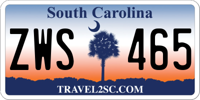 SC license plate ZWS465