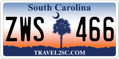 SC license plate ZWS466