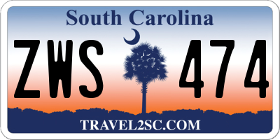 SC license plate ZWS474