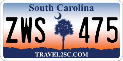 SC license plate ZWS475