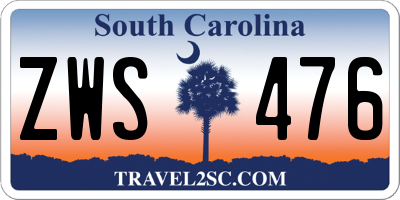 SC license plate ZWS476