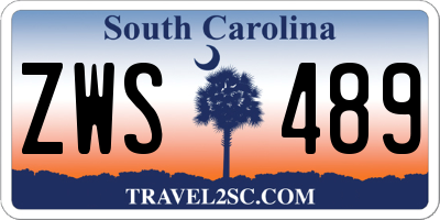 SC license plate ZWS489