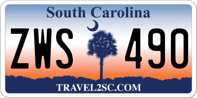 SC license plate ZWS490
