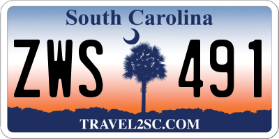 SC license plate ZWS491