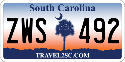 SC license plate ZWS492